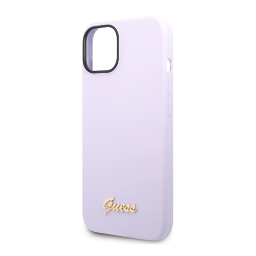Чехол Guess для iPhone 14 CG Mobile Liquid silicone Gold metal logo Hard (GUHCP14SSLSMU) Сиреневый купить в Донецке ДНР