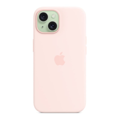 Чехол для Apple iPhone 15 Silicone Case с MagSafe Pink, розовый