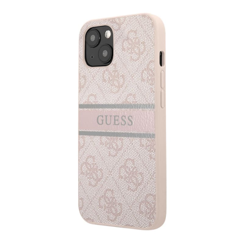 Чехол Guess для iPhone 14 PU 4G Stripe printed logo Hard (GUHCP14S4GDPI) Розовый купить в Донецке ДНР