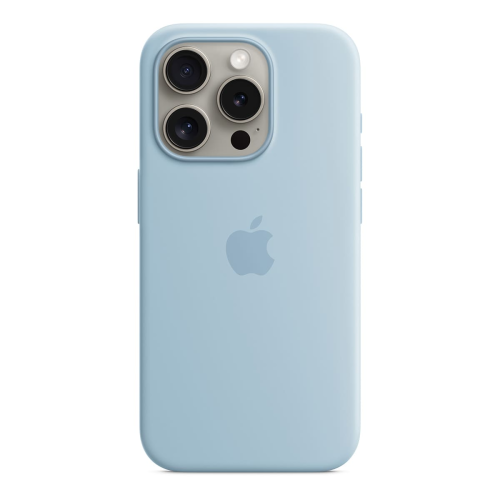 Чехол Silicone Case для Apple iPhone 15 Pro с MagSafe Light Blue, нежно голубой купить в Донецке ДНР