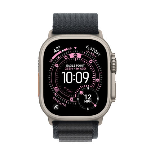 Apple Watch Ultra 3 (2025), 49 мм корпус из титана цвета «Natural», ремешок Alpine Loop размера S цвета «Black»