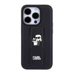 Чехол Karl Lagerfeld для iPhone 15 Pro Karl hc gripstand saffiano kc pins (KLHCP15LGSAKCPK) Черный
