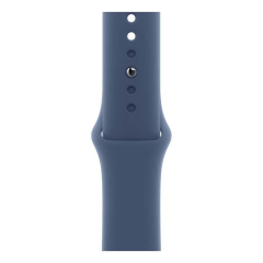 Apple Watch SE (2024), 40 мм корпус из алюминия цвета «Silver», ремешок Sport Band размера S/M цвета «Denim»