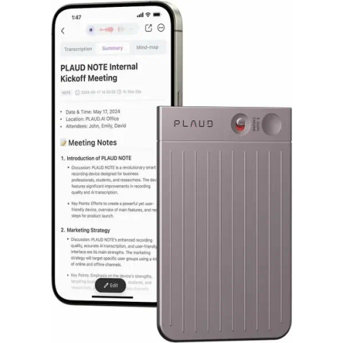 Диктофон Plaud Note ChatGPT AI Voice Recorder Starlight