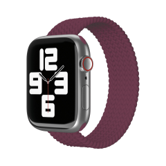 Ремешок нейлоновый плетёный VLP для Apple Watch 42/44/45, S/M, 2шт, марсала