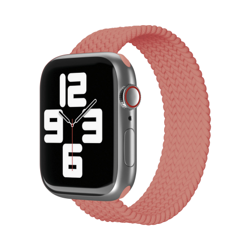 Ремешок нейлоновый плетёный VLP для Apple Watch 42/44/45, L/XL, 2шт, коралловый