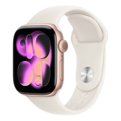 Apple Watch Series 11, 42 мм корпус из алюминия цвета «Rose Gold», ремешок Sport Band размера S/M цвета «Light Blush»