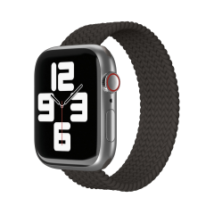 Ремешок нейлоновый плетёный VLP для Apple Watch 38/40/41, L/XL, 2шт, чёрный