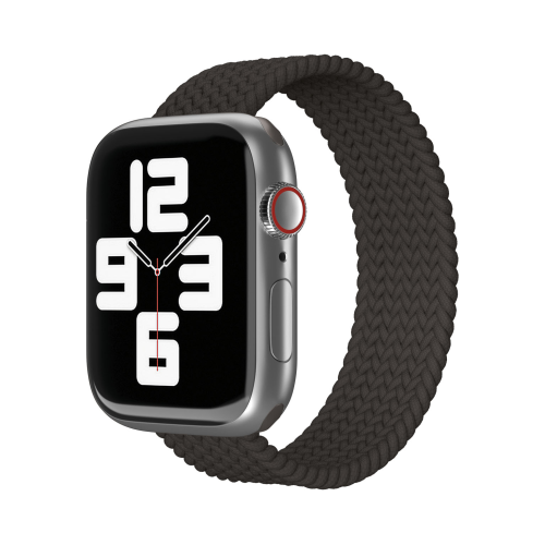 Ремешок нейлоновый плетёный VLP для Apple Watch 38/40/41, L/XL, 2шт, чёрный