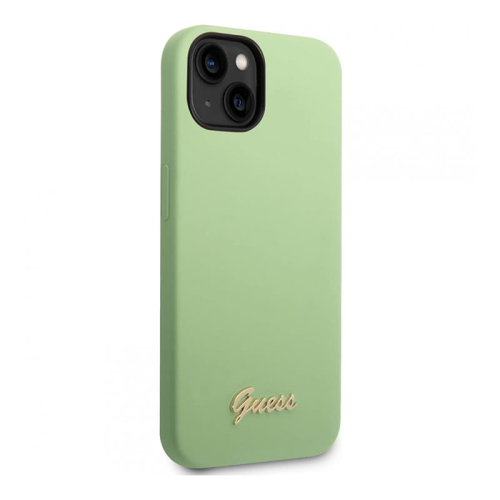 Чехол Guess для iPhone 14 CG Mobile Liquid silicone Gold metal logo Hard (GUHCP14SSLSMN) Зеленый купить в Донецке ДНР