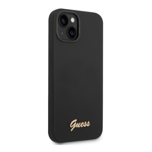 Чехол Guess для iPhone 14 Plus Liquid silicone Gold metal logo Hard (GUHCP14MSLSMK) Черный купить в Донецке ДНР
