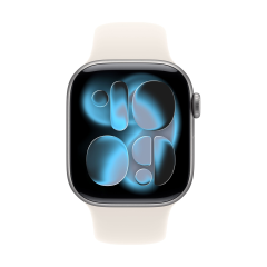Apple Watch Series 11, 42 мм корпус из алюминия цвета «Space Gray», ремешок Sport Band размера M/L цвета «Light Blush»