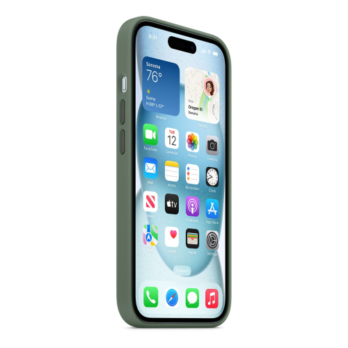 Чехол для Apple iPhone 15 Silicone Case с MagSafe Cypress, зеленый купить в Донецке ДНР
