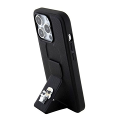 Чехол Karl Lagerfeld для iPhone 15 Pro Karl hc gripstand saffiano kc pins (KLHCP15LGSAKCPK) Черный