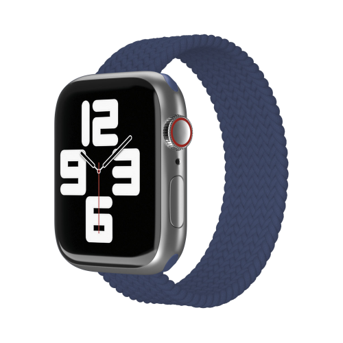 Ремешок нейлоновый плетёный VLP для Apple Watch 38/40/41, L/XL, 2шт, тёмно-синий