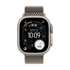 Apple Watch Ultra 3 (2025), 49 мм корпус из титана цвета «Natural», ремешок Titanium Milanese Loop размера L цвета «Natural»