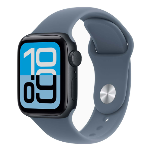 Apple Watch SE 3 (2025), 40 мм корпус из алюминия цвета «Midnight», ремешок Sport Band размера M/L цвета «Anchor Blue»
