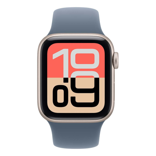 Apple Watch SE 3 (2025), 44 мм корпус из алюминия цвета «Starlight», ремешок Sport Band размера M/L цвета «Anchor Blue»