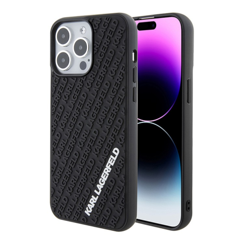 Чехол Karl Lagerfeld для iPhone 15 Pro 3D Rubber Multi Logo Hard (KLHCP15L3DMKRLK) Черный купить в Донецке ДНР