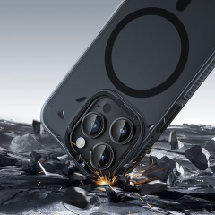 Чехол hoco. DROP PROOF Magnetic Smartphone Case для Apple iPhone 15 Pro Прозрачный черный