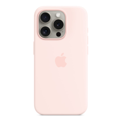 Чехол Silicone Case для Apple iPhone 15 Pro с MagSafe (original) Light Pink, светло-розовый