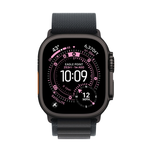 Apple Watch Ultra 3 (2025), 49 мм корпус из титана цвета «Black», ремешок Alpine Loop размера L цвета «Black»