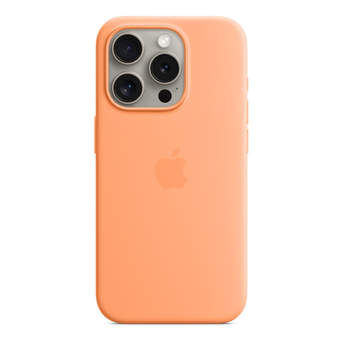 Чехол Silicone Case для Apple iPhone 15 Pro с MagSafe  Orange Sorbet, оранжевый купить в Донецке ДНР