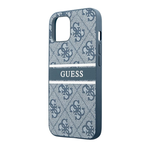 Чехол Guess для iPhone 14 PU 4G Stripe printed logo Hard (GUHCP14S4GDBL) Синий купить в Донецке ДНР