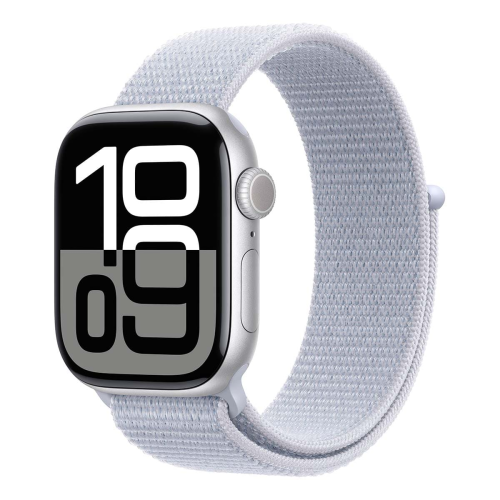 Apple Watch Series 10, 42 мм корпус из алюминия цвета «Silver», ремешок Sport Loop цвета «Blue Cloud» купить в Донецке ДНР