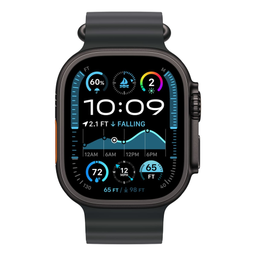 Apple Watch Ultra 2 (2024), 49 мм корпус из титана цвета «Black», ремешок Ocean Band цвета «Black»