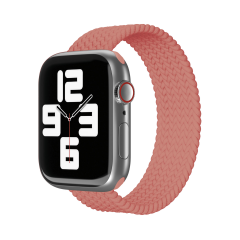 Ремешок нейлоновый плетёный VLP для Apple Watch 42/44/45, S/M, 2шт, коралловый