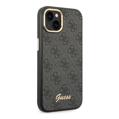 Чехол Guess для iPhone 14 CG Mobile PU 4G Script metal logo Hard (GUHCP14SHG4SHK) Черный купить в Донецке ДНР