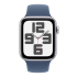Apple Watch SE (2024), 40 мм корпус из алюминия цвета «Silver», ремешок Sport Band размера S/M цвета «Denim» купить в Донецке ДНР