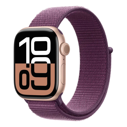 Apple Watch Series 10, 42 мм корпус из алюминия цвета «Rose Gold», ремешок Sport Loop цвета «Plum» купить в Донецке ДНР