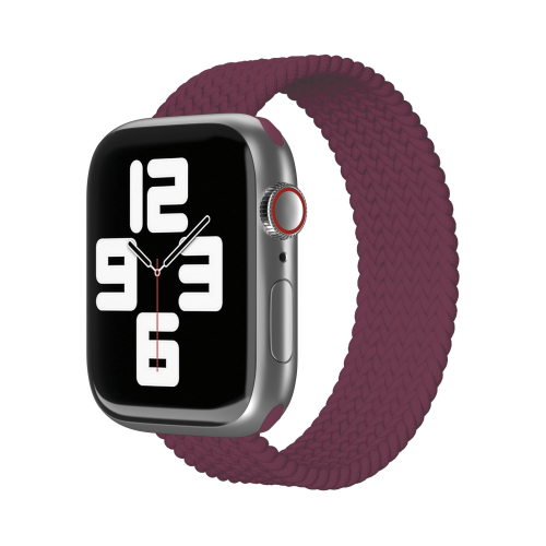 Ремешок нейлоновый плетёный VLP для Apple Watch 42/44/45, L/XL, 2шт, марсала