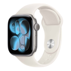 Apple Watch Series 11, 46 мм корпус из алюминия цвета «Space Gray», ремешок Sport Band размера S/M цвета «Light Blush»