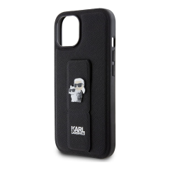 Чехол Karl Lagerfeld для iPhone 15 Karl hc gripstand saffiano kc pins (KLHCP15SGSAKCPK) Черный