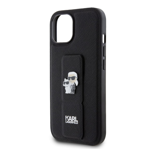 Чехол Karl Lagerfeld для iPhone 15 Karl hc gripstand saffiano kc pins (KLHCP15SGSAKCPK) Черный купить в Донецке ДНР