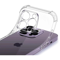 Противоударный чехол для Apple iPhone 15 Pro Max с защитой камер Прозрачный