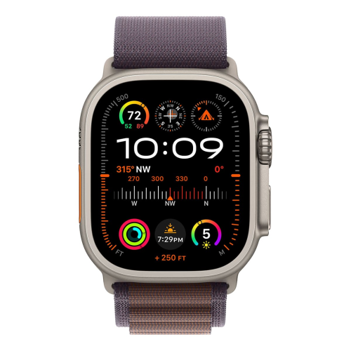 Apple Watch Ultra 2 (2023), 49 мм корпус из титана цвета «Natural», ремешок Alpine Loop размера S цвета «Indigo»