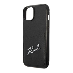 Чехол Karl Lagerfeld для iPhone 14 PU with Cardslot Signature logo Hard (KLHCP14SCSSK) Черный