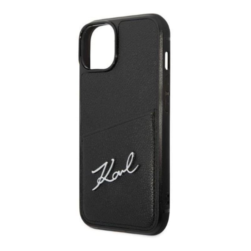 Чехол Karl Lagerfeld для iPhone 14 PU with Cardslot Signature logo Hard (KLHCP14SCSSK) Черный купить в Донецке ДНР