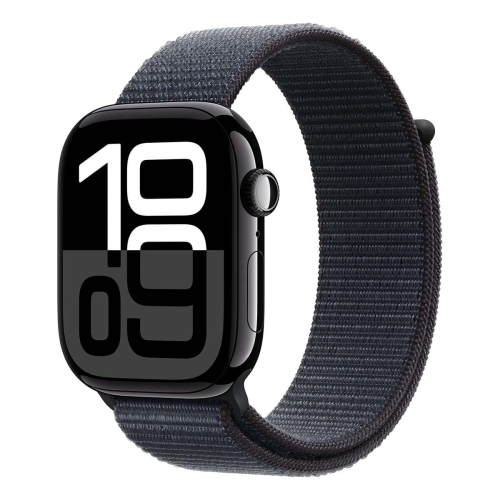 Apple Watch Series 10, 46 мм корпус из алюминия цвета «Jet Black», ремешок Sport Loop цвета «Ink» купить в Донецке ДНР
