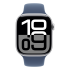 Apple Watch Series 10, 46 мм корпус из алюминия цвета «Silver», ремешок Sport Band размера S/M цвета «Denim»