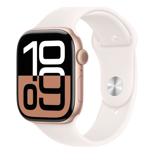 Apple Watch Series 10, 46 мм корпус из алюминия цвета «Rose Gold», ремешок Sport Band размера M/L цвета «Light Blush» купить в Донецке ДНР
