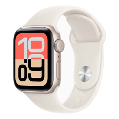 Apple Watch SE 3 (2025), 40 мм корпус из алюминия цвета «Starlight», ремешок Sport Band размера S/M цвета «Starlight»