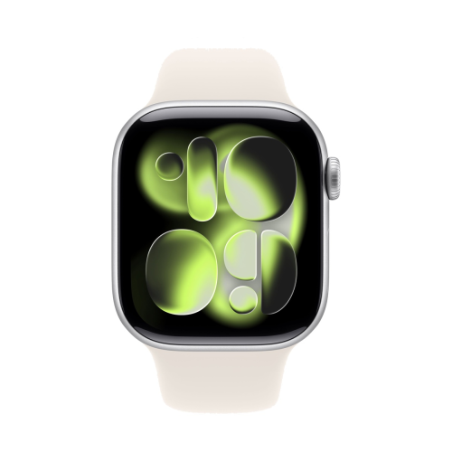 Apple Watch Series 11, 42 мм корпус из алюминия цвета «Silver», ремешок Sport Band размера S/M цвета «Light Blush»