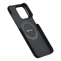 Чехол для iPhone 15 Pro Pitaka MagEZ Case 4 кевлар (арамид) (KI1501P) Черно-серый