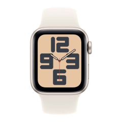 Apple Watch SE (2024), 40 мм корпус из алюминия цвета «Starlight», ремешок Sport Band размера S/M цвета «Starlight»