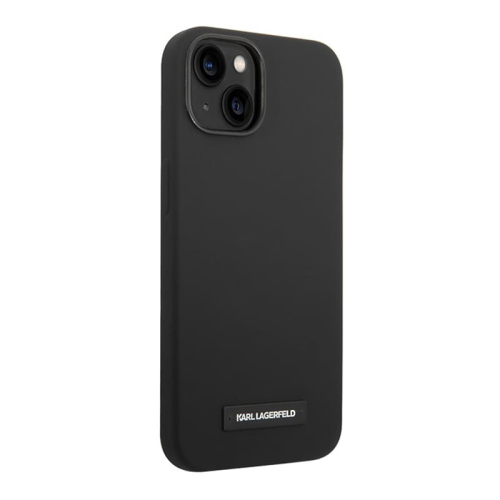 Чехол Karl Lagerfeld для iPhone 14 с MagSafe Liquid silicone Plaque logo Hard (KLHMP14SSLMP1K) Черный купить в Донецке ДНР